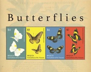 Bequia 2019 - Butterflies - Nature - Sheet of 4 Stamps - MNH