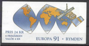 Sweden 1893a MNH booklet Europa CEPT-91/Space