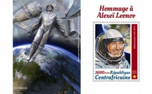 Central Africa - 2019 Cosmonaut Alexei Leonov - Stamp Souvenir Sheet - CA190815b