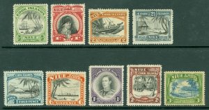 SG 89-97 Niue 1944-46. ½d to 3/- set of 9. Fine mounted mint CAT £50