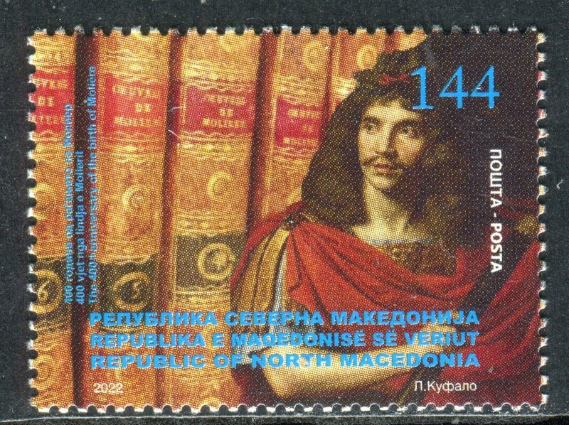 335 - NORTH MACEDONIA 2022 - The 400th Ann. of the birth of Moliere -Painter-MNH