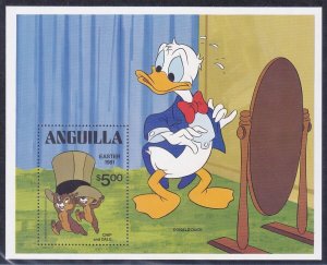 Anguilla 443 MNH 1981 Easter Disney Donald Duck w/Chipmunks Souvenir Sheet