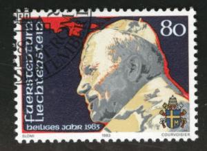 LIECHTENSTEIN Scott 766 used CTO 1983 Pope John Paul II 