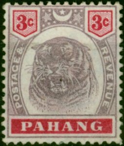 Pahang 1895 3c Dull Purple & Carmine SG14 Fine Unused