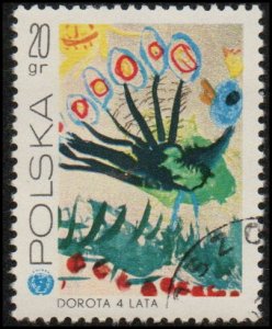 Poland 1809 - Cto - 20g Peacock on the Lawn, Child Art (Age 4) (1971) (2)