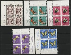 SWITZERLAND, PRO JUVENTUTE 1954 BLOCKS OF 4, MNH	