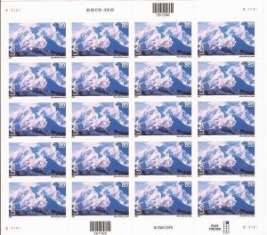 US Stamp - 2001 80c Mount McKinley Airmail 20 Stamp Sheet  Scott #C137