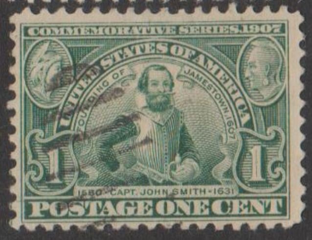 U.S. Scott #328 John Smith - Jamestown Stamp - Used Single