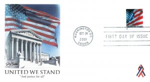 US FIRST DAY COVERS UNITED WE STAND PATRIOTIC FLEETWOOD CACHETS 10 DIFFERENT