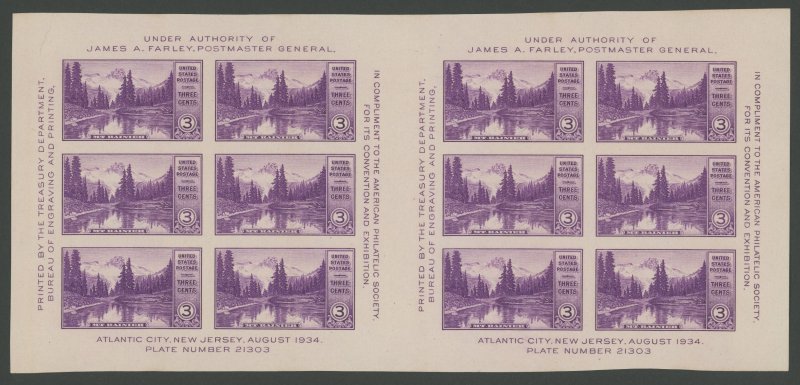 USA 770 - 3 cent Parks Farley Block of 12 - XF Mint nh (No Gum As Issued)