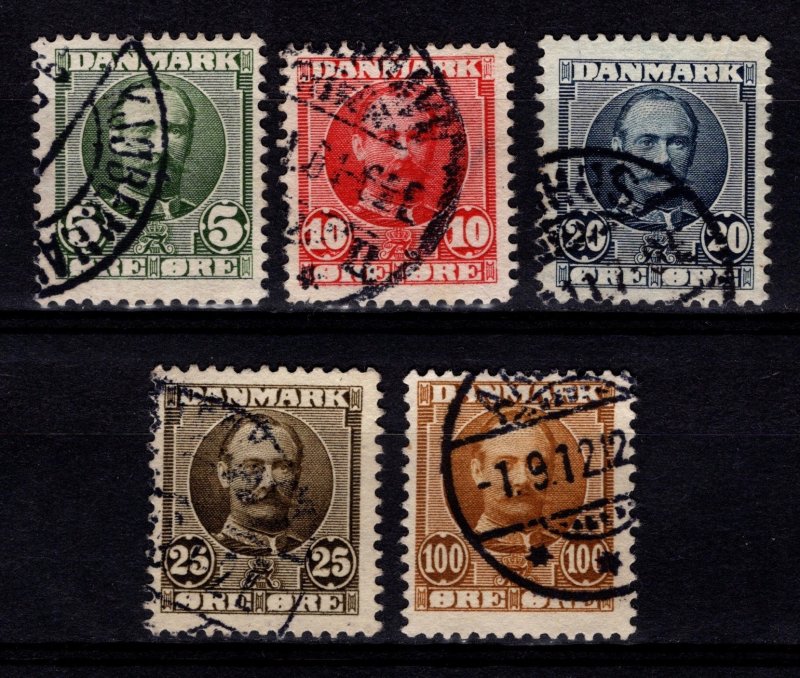Denmark 1907-12 Frederik VIII Definitives Part Set [Used]