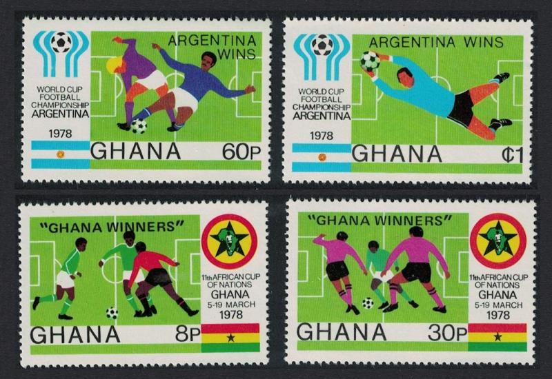 Ghana Football Victories of Ghana and Argentina 4v SG#859-862