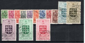 St Lucia 1949-50 set SG 146-59 FU CDS