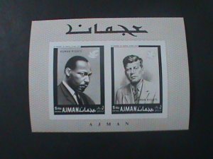 AJMAN-AIRMAIL-IN MEMORIAL OF MARTIN LUTHER KING-HUMAN RIGHT-IMPERF-S/S  MNH-VF