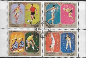 1972 Sharjah   Olympic Games  Souvenir Sheet  SC#1109-1112   Used