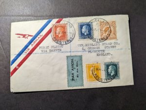 1931 New Zealand Airmail First Flight Cover FFC Auckland to Plymouth England