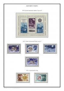 USSR Soviet Union Space Theme stamps 1951-1991 PDF (DIGITAL)  STAMP ALBUM PAGES 