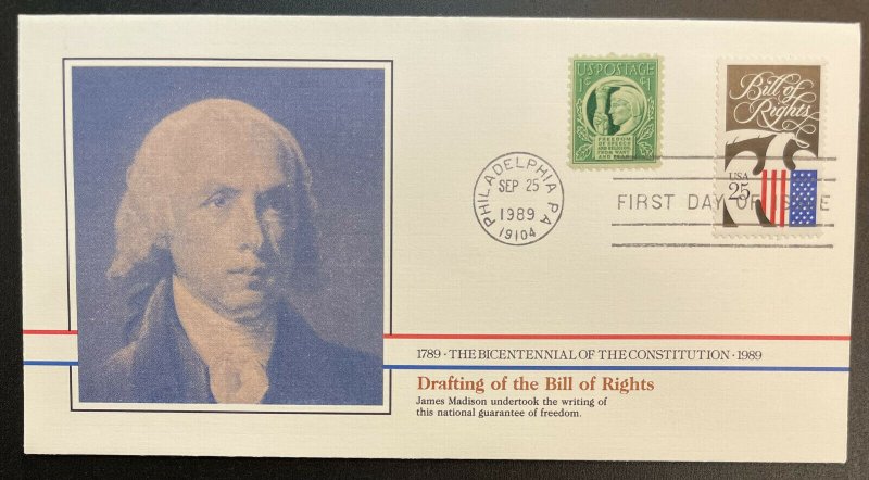 US #2421 FDC + #908 - Bicentennial of Constitution 1787-1987 [BIC73]