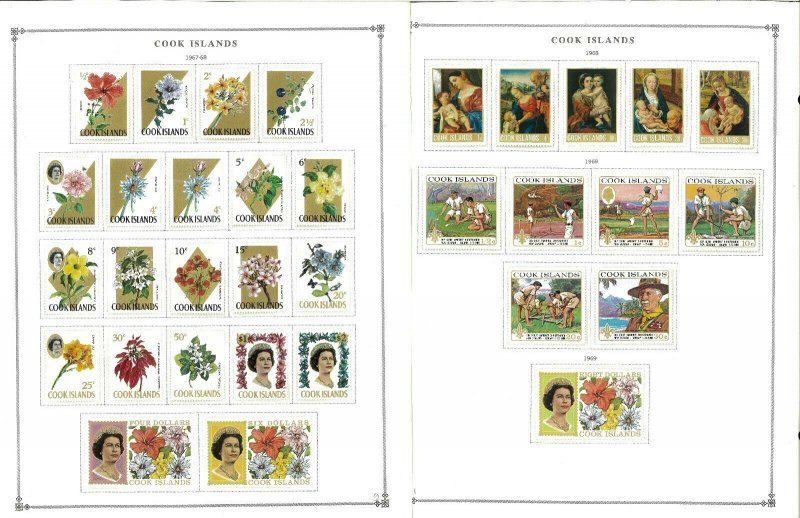 Cook Islands 1892-2010 MNH, LH & U in Mounts & Hinged on Scott International Pgs