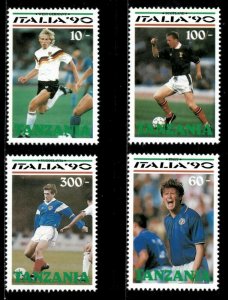 Tanzania 1990 - Italy World Cup Playoffs - Set of 4 Stamps - Scott 600-03 - MNH