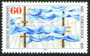 Germany Scott 1337 Mint No Gum MNG 1980 ship stamp