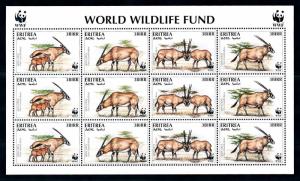 [94535] Eritrea 1996 Wild Life Beisa Oryx WWF Sheet MNH