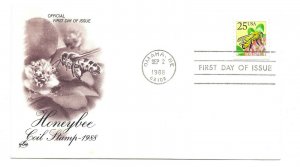 2281 25c Honeybee coil ArtCraft FDC