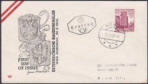 AUSTRIA 1958 commem FDC - Erdberg..........................................A2636