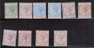 St Lucia #27 - #39 VF Mint Die B Set