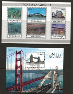 Mosambique Sc 2048-9 NH issue of 2010 - Bridges