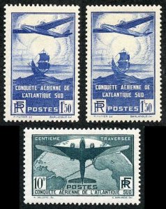 France SG553/4 1936 1936 100th Flight set Fresh M/M