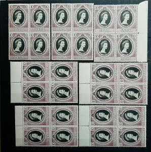 BLOCK OF 4 OF 14 STATES MALAYA ( MALAYSIA ) / SINGAPORE 1953 CORONATION MNH OG