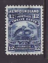 Newfoundland-Sc#69- id18-used 12c Willow Ptarmigan-Birds-1897-