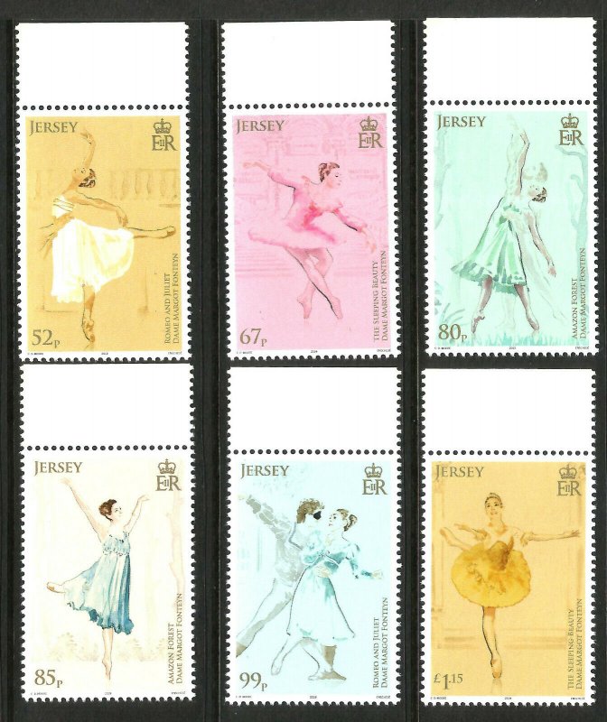 Jersey 2019 MNH Dame Margot Fonteyn Prima Ballerina 6v Set Ballet Dance Stamps