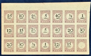 [st1220a] DUTCH SURINAM mini sheet of 21 postage due stamps *FORGERY*