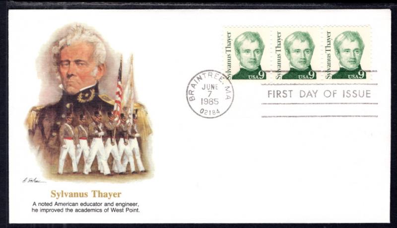 US 1852 Slyvanus Thayer Fleetwood U/A FDC