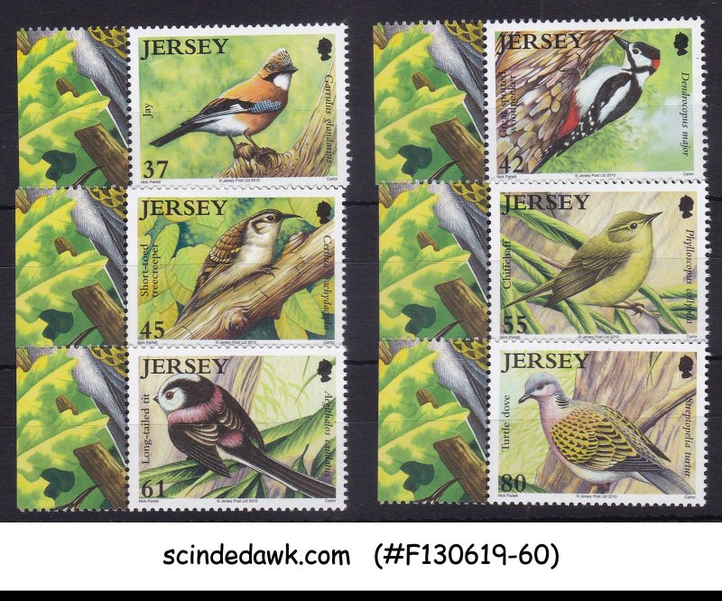 JERSEY - 2010 WOODLAND BIRDS - 6V - MINT NH