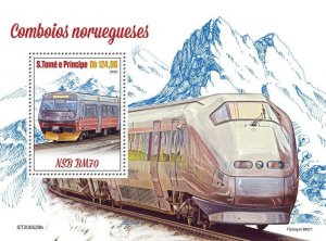 Sao Tome & Principe Norwegian Trains Stamps 2020 MNH NSB Railways Rail 1v S/S 