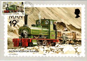 Isle of Man 347-358 Trams Trains Set of Twelve Maxi Cards U/A FDC