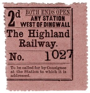 (I.B) The Highland Railway : Newspaper Parcel 2d (West of Dingwall)