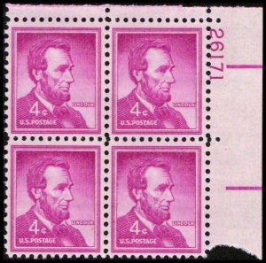 US #1036a LINCOLN MNH UR PLATE BLOCK #26171