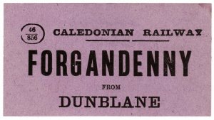 (I.B) Caledonian Railway : Parcel Label (Dunblane to Forgandenny)