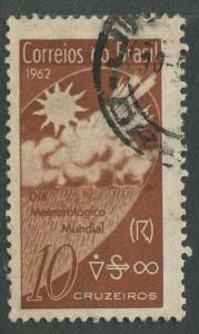 Brazil - Scott 936 - Sun Clouds Rain - 1962 - Used- Single 10cr Stamp