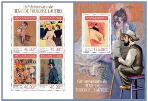 MOZAMBIQUE 2014 2 SHEETS m14116ab TOULOUSE-LAUTREC ART 