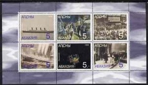 ABKHAZIA - 1998 - Titanic - Perf 6v Sheet - M. N.H. - Private Issue