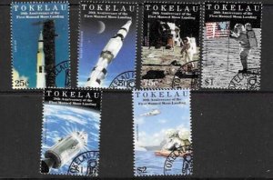 TOKELAU ISLANDS SG295/300 1999 FIRST MANNED MOON LANDING USED