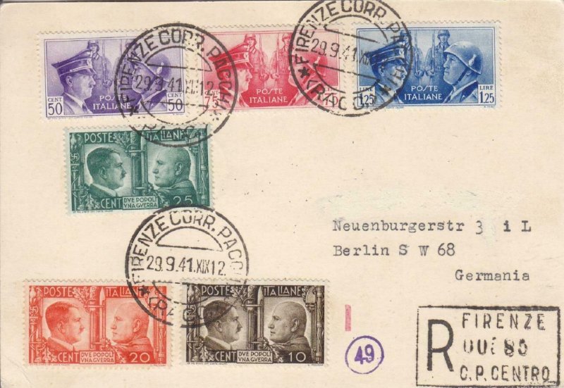 1941, Firenze, Italy to Berlin, Germany, Registered, See Remark (21049)