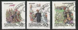 LIECHTENSTEIN Scott 844-846 Used CTO 1986 set  CV$1.80