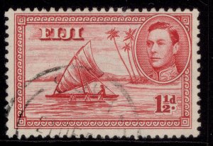 FIJI GVI SG252c, 1½d carmine, FINE USED. DIE II