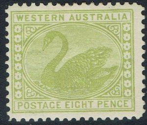 WESTERN AUSTRALIA 1905 SWAN 8D WMK CROWN/A PERF 12.5 